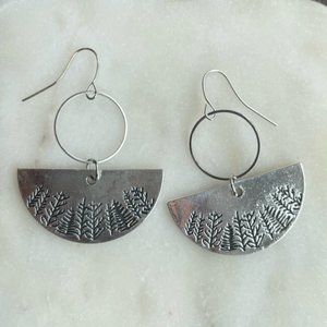 Antique botanical fan earrings